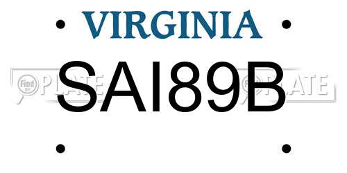 SAI89B Virginia License Plate