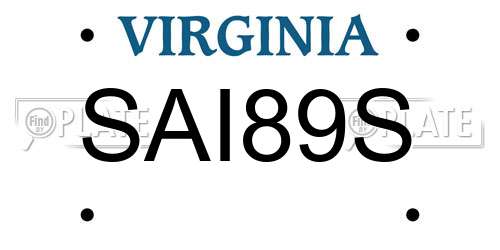 SAI89S Virginia License Plate
