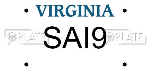 SAI9 Virginia License Plate