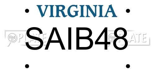 SAIB48 Virginia License Plate
