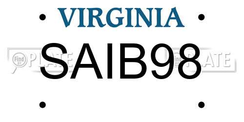 SAIB98 Virginia License Plate