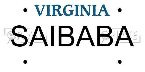 SAIBABA Virginia License Plate
