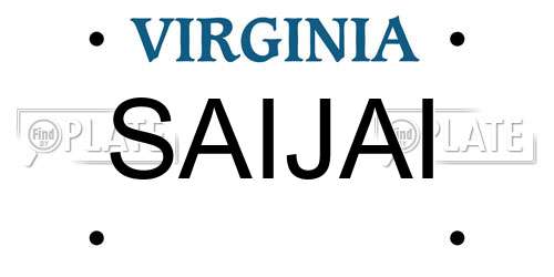 SAIJAI Virginia License Plate