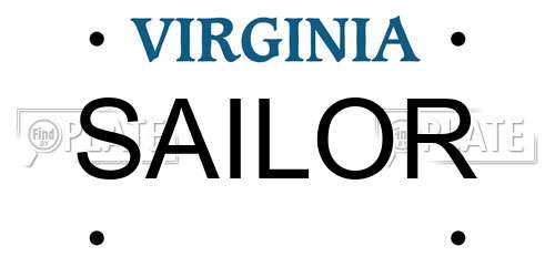 SAILOR Virginia License Plate