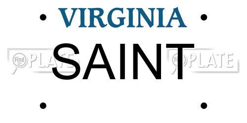 SAINT Virginia License Plate