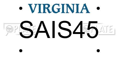 SAIS45 Virginia License Plate