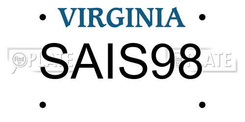 SAIS98 Virginia License Plate