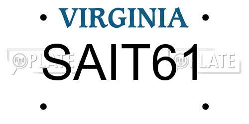 SAIT61 Virginia License Plate