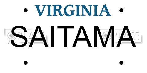 SAITAMA Virginia License Plate