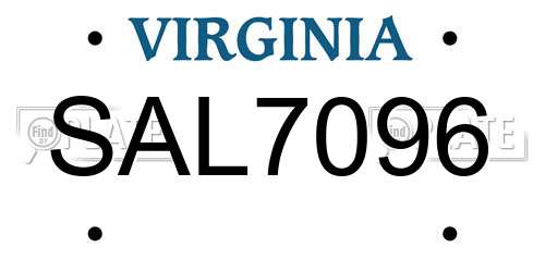 SAL7096 Virginia License Plate