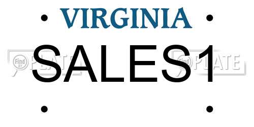 SALES1 Virginia License Plate