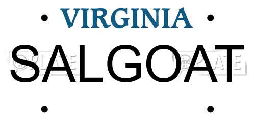 SALGOAT Virginia License Plate