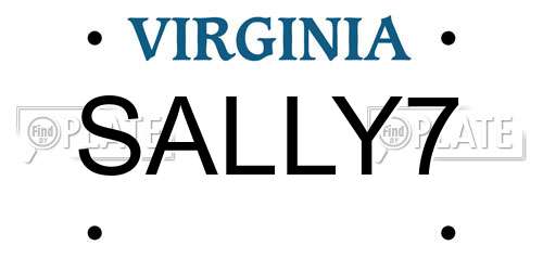 SALLY7 Virginia License Plate