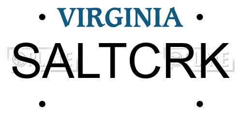 SALTCRK Virginia License Plate