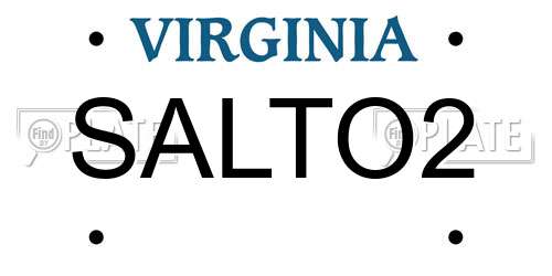 SALTO2 Virginia License Plate