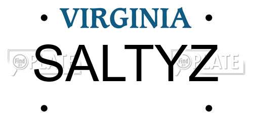 SALTYZ Virginia License Plate