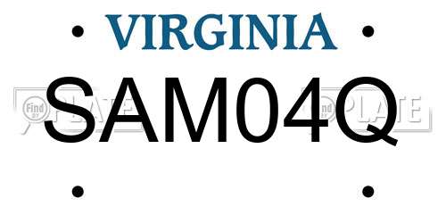 SAM04Q Virginia License Plate