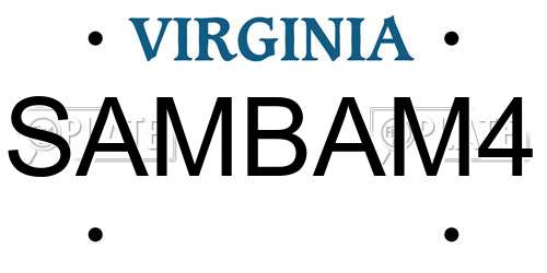 SAMBAM4 Virginia License Plate