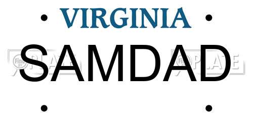 SAMDAD Virginia License Plate