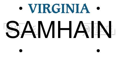 SAMHAIN Virginia License Plate
