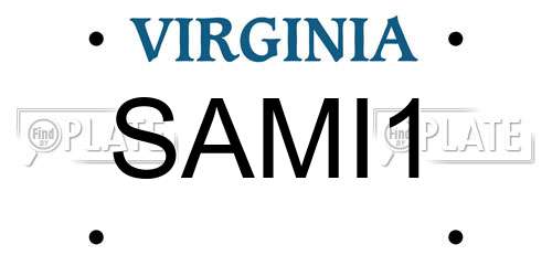 SAMI1 Virginia License Plate