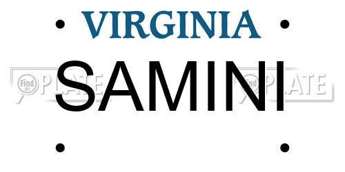 SAMINI Virginia License Plate