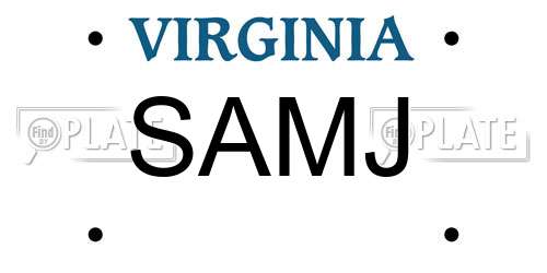SAMJ Virginia License Plate