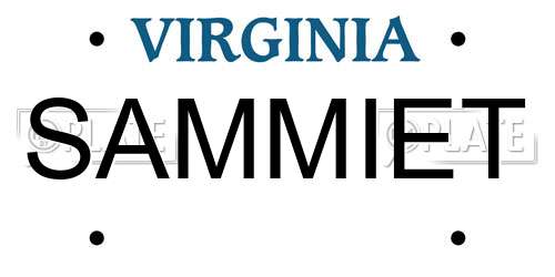 SAMMIET Virginia License Plate