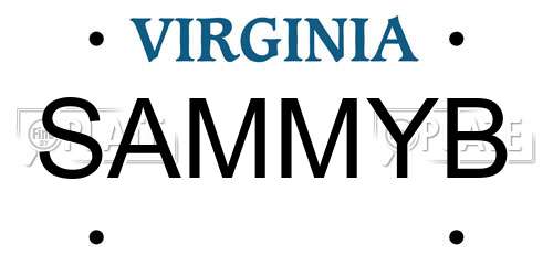 SAMMYB Virginia License Plate