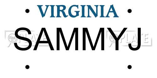 SAMMYJ Virginia License Plate