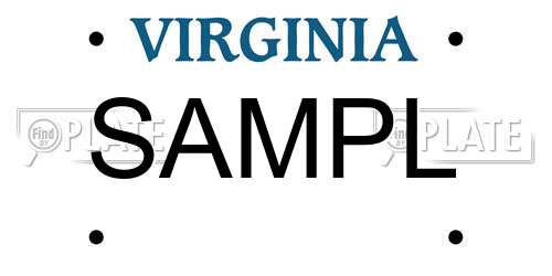 SAMPL Virginia License Plate