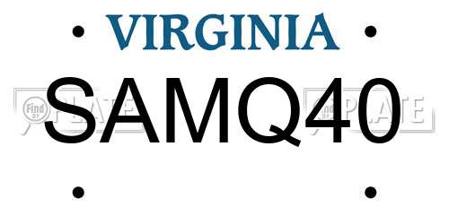 SAMQ40 Virginia License Plate