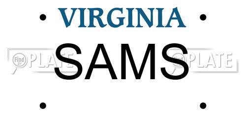 SAMS Virginia License Plate