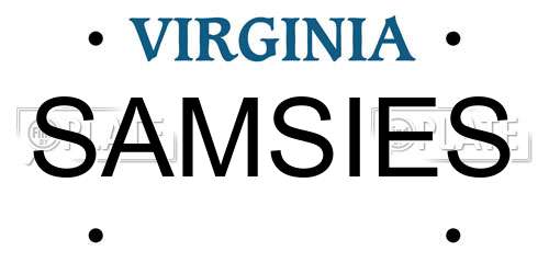 SAMSIES Virginia License Plate