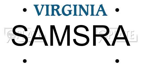 SAMSRA Virginia License Plate