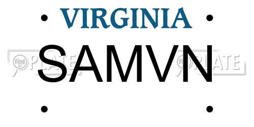 SAMVN Virginia License Plate