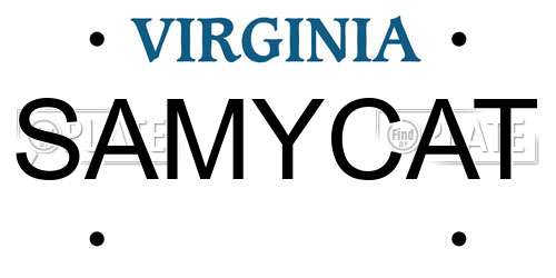 SAMYCAT Virginia License Plate
