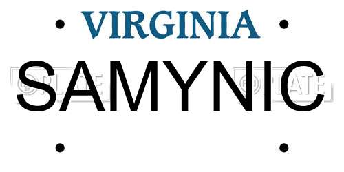 SAMYNIC Virginia License Plate