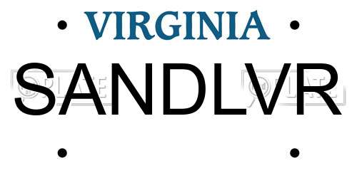 SANDLVR Virginia License Plate