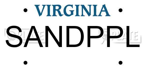SANDPPL Virginia License Plate