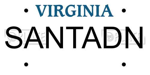 SANTADN Virginia License Plate