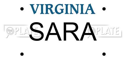 SARA Virginia License Plate
