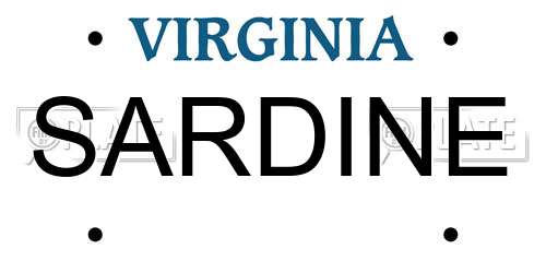 SARDINE Virginia License Plate