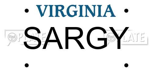 SARGY Virginia License Plate