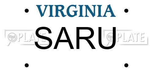 SARU Virginia License Plate
