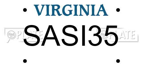 SASI35 Virginia License Plate