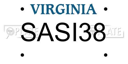 SASI38 Virginia License Plate