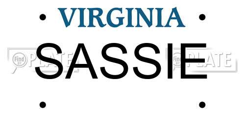 SASSIE Virginia License Plate