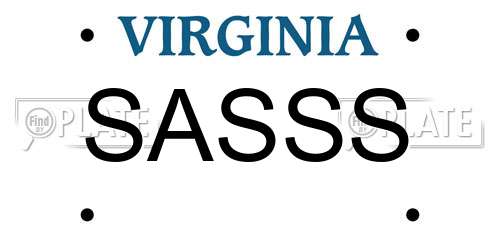 SASSS Virginia License Plate