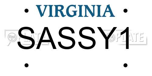 SASSY1 Virginia License Plate